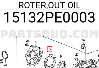 Honda 15132PE0003 ROTER,OUT OIL
