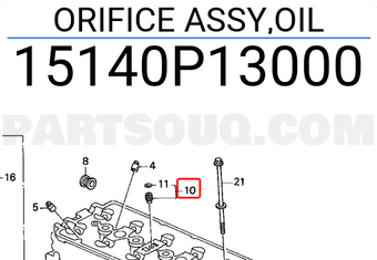 Honda 15140P13000 ORIFICE ASSY,OIL