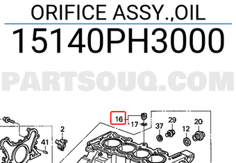 Honda 15140PH3000 ORIFICE ASSY.,OIL