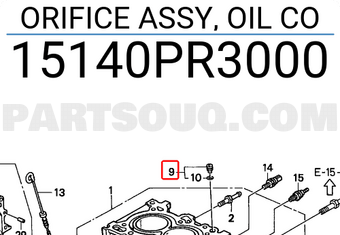 Honda 15140PR3000 ORIFICE ASSY, OIL CO