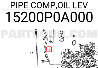 Honda 15200P0A000 PIPE COMP,OIL LEV