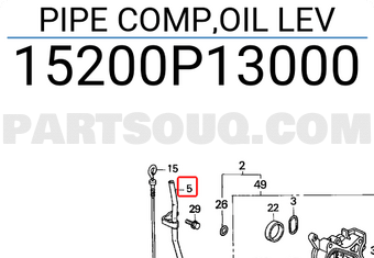 Honda 15200P13000 PIPE COMP,OIL LEV