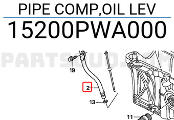 Honda 15200PWA000 PIPE COMP,OIL LEV