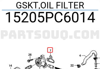 Honda 15205PC6014 GSKT,OIL FILTER