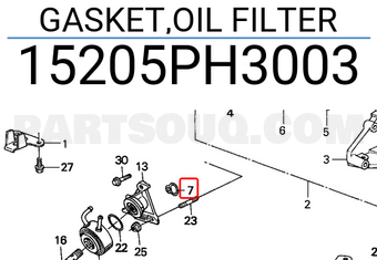 Honda 15205PH3003 GASKET,OIL FILTER