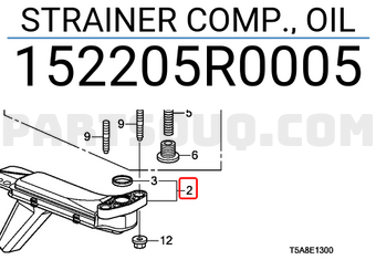 Honda 152205R0005 STRAINER COMP., OIL