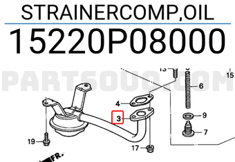 Honda 15220P08000 STRAINERCOMP,OIL