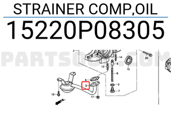 Honda 15220P08305 STRAINER COMP,OIL