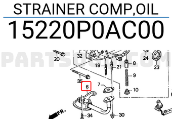 Honda 15220P0AC00 STRAINER COMP,OIL