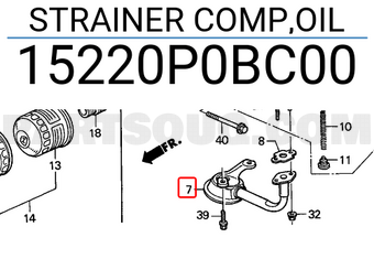Honda 15220P0BC00 STRAINER COMP,OIL
