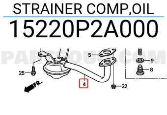 Honda 15220P2A000 STRAINER COMP,OIL