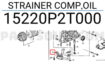 Honda 15220P2T000 STRAINER COMP,OIL