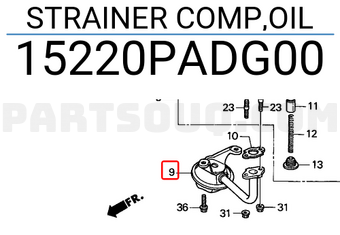 Honda 15220PADG00 STRAINER COMP,OIL