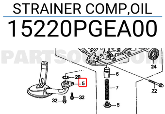 Honda 15220PGEA00 STRAINER COMP,OIL