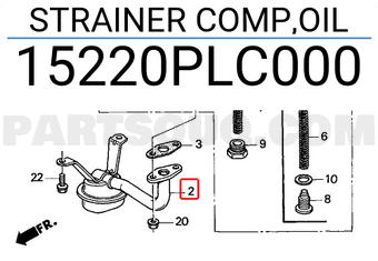 Honda 15220PLC000 STRAINER COMP,OIL