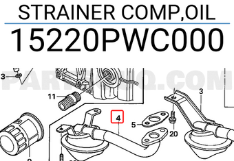 Honda 15220PWC000 STRAINER COMP,OIL