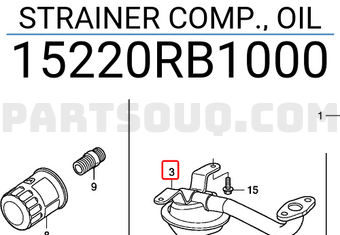 Honda 15220RB1000 STRAINER COMP., OIL