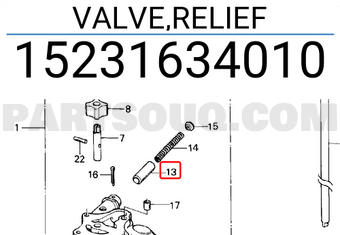 Honda 15231634010 VALVE,RELIEF