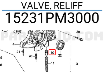 Honda 15231PM3000 VALVE, RELIFF