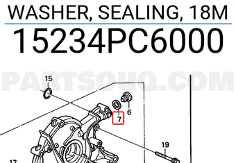 Honda 15234PC6000 WASHER, SEALING, 18M