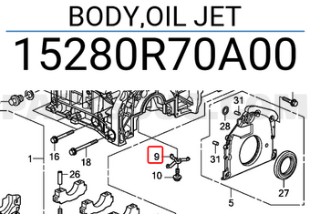 Honda 15280R70A00 BODY,OIL JET