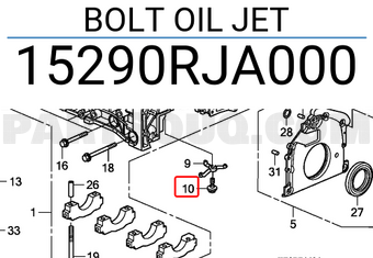 Honda 15290RJA000 BOLT OIL JET