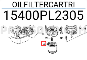 Honda 15400PL2305 OILFILTERCARTRI