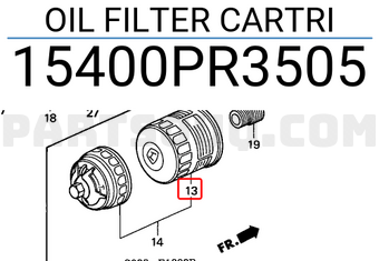 Honda 15400PR3505 OIL FILTER CARTRI