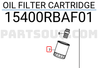 Honda 15400RBAF01 OIL FILTER CARTRIDGE