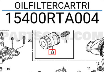 Honda 15400RTA004 OILFILTERCARTRI