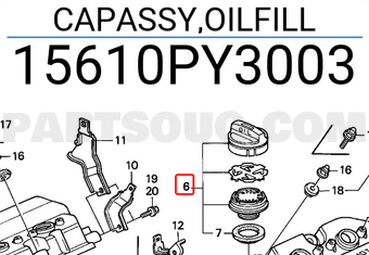 Honda 15610PY3003 CAPASSY,OILFILL