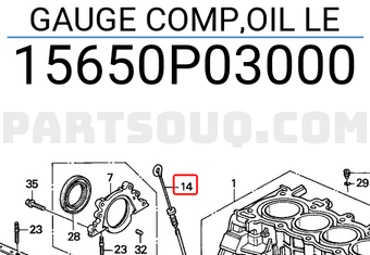 Honda 15650P03000 GAUGE COMP,OIL LE