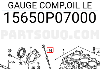 Honda 15650P07000 GAUGE COMP,OIL LE