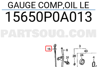 Honda 15650P0A013 GAUGE COMP,OIL LE