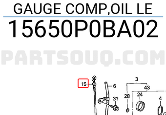 Honda 15650P0BA02 GAUGE COMP,OIL LE