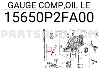 Honda 15650P2FA00 GAUGE COMP,OIL LE