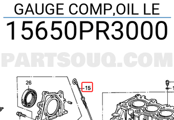 Honda 15650PR3000 GAUGE COMP,OIL LE