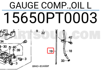 Honda 15650PT0003 GAUGE COMP.,OIL L