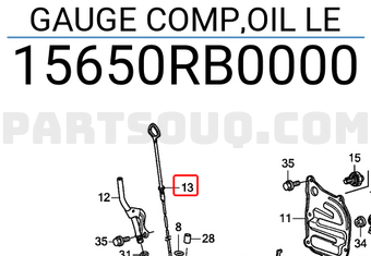 Honda 15650RB0000 GAUGE COMP,OIL LE