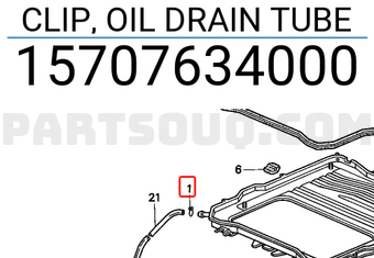 Honda 15707634000 CLIP, OIL DRAIN TUBE
