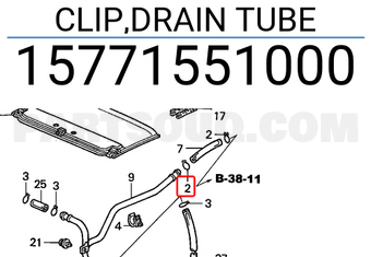 Honda 15771551000 CLIP,DRAIN TUBE