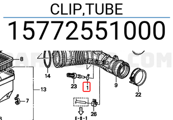 Honda 15772551000 CLIP,TUBE