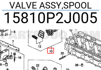Honda 15810P2J005 VALVE ASSY,SPOOL