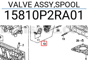 Honda 15810P2RA01 VALVE ASSY,SPOOL