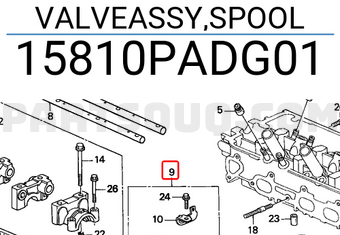 Honda 15810PADG01 VALVEASSY,SPOOL