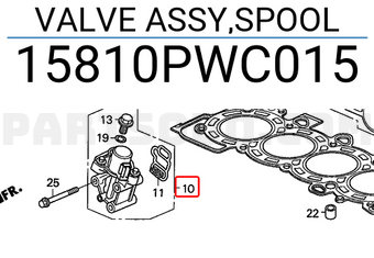 Honda 15810PWC015 VALVE ASSY,SPOOL
