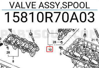 Honda 15810R70A03 VALVE ASSY,SPOOL