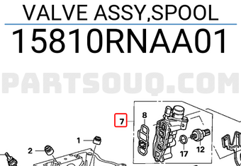 Honda 15810RNAA01 VALVE ASSY,SPOOL