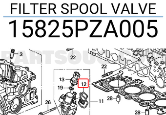 Honda 15825PZA005 FILTER SPOOL VALVE