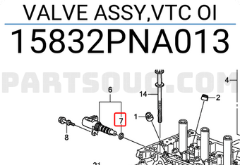 Honda 15832PNA013 VALVE ASSY,VTC OI